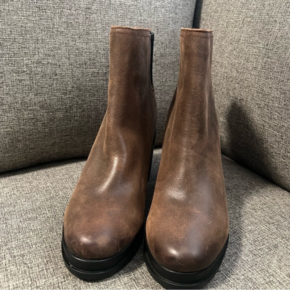 SOREL Blake Block-Heel Leather Chelsea Boots Brown Size 8.5 US - Picture 4 of 11